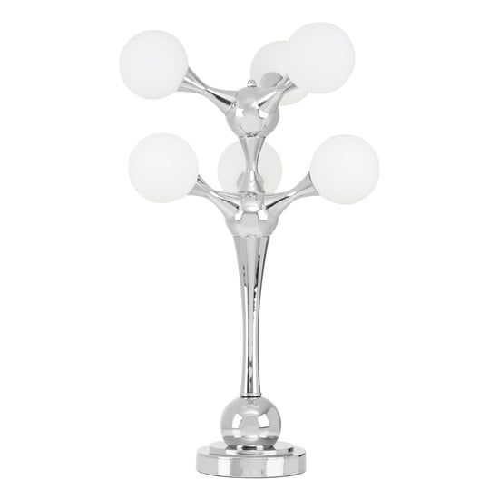 Product photograph of Hebou 6 Lights Table Lamp With Chrome Steel Base from Furniture in Fashion