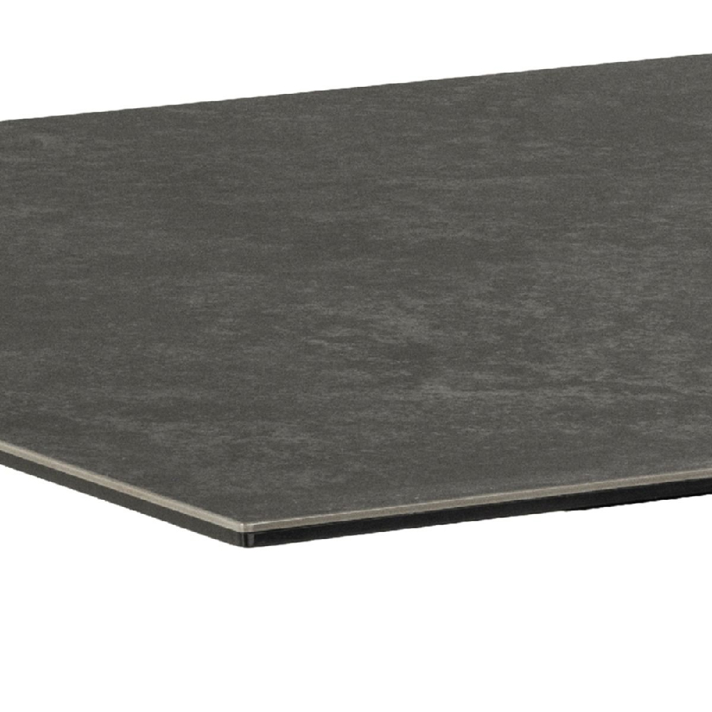 Hebron Ceramic Dining Table With Metal Base In Black