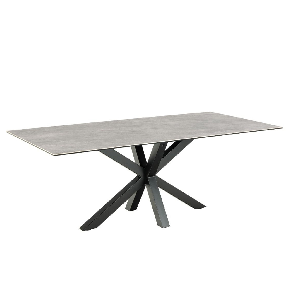 Read more about Hebron ceramic dining table with metal base in grey