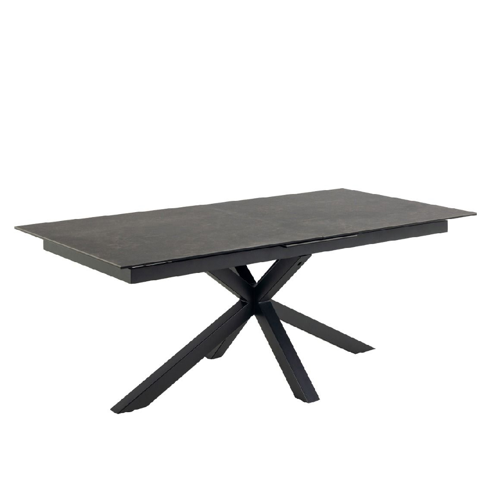 Hebron Ceramic Large Extending Dining Table In Black