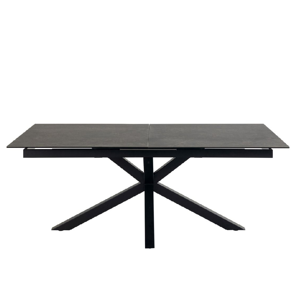 Hebron Ceramic Large Extending Dining Table In Black