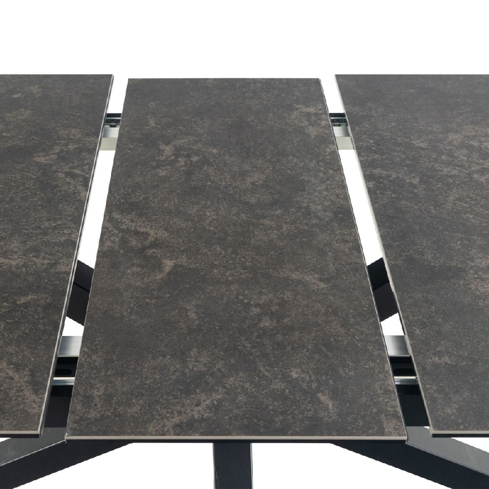 Hebron Ceramic Large Extending Dining Table In Black