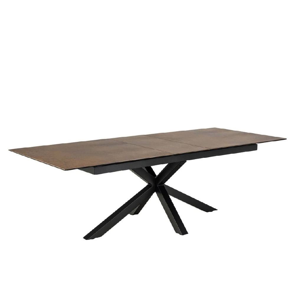 Read more about Hebron ceramic large extending dining table in rusty brown