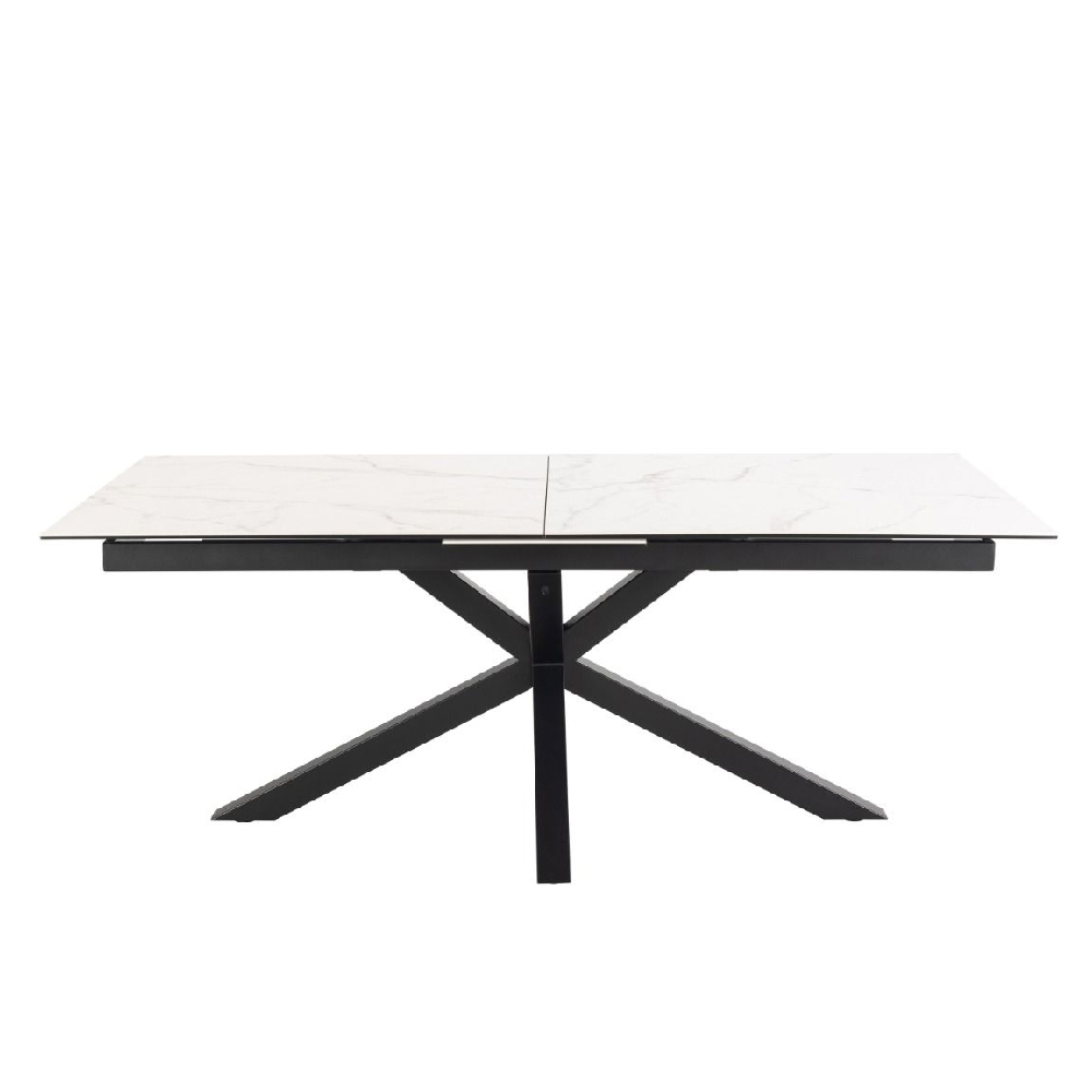 Hebron Ceramic Large Extending Dining Table In White