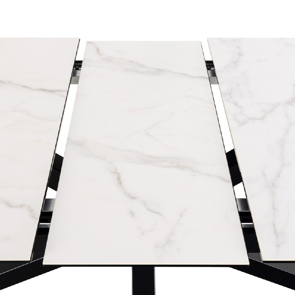 Hebron Ceramic Large Extending Dining Table In White