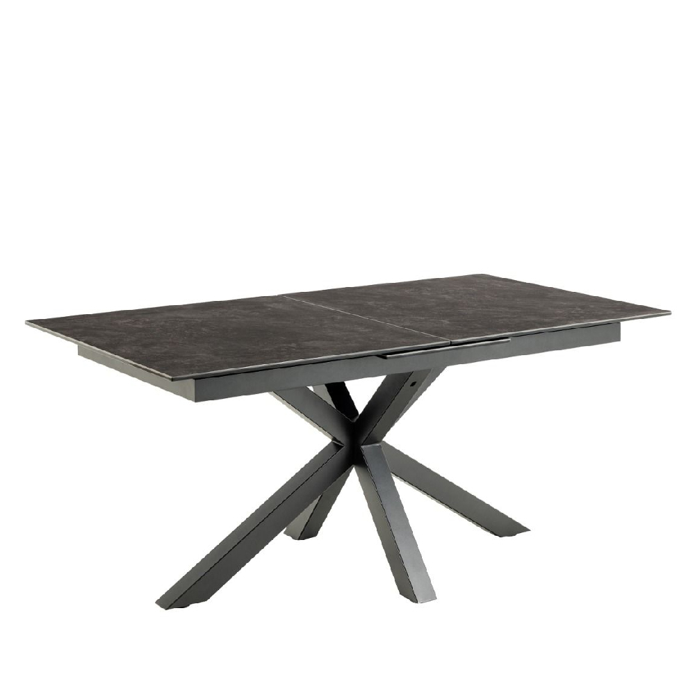 Hebron Ceramic Small Extending Dining Table In Black