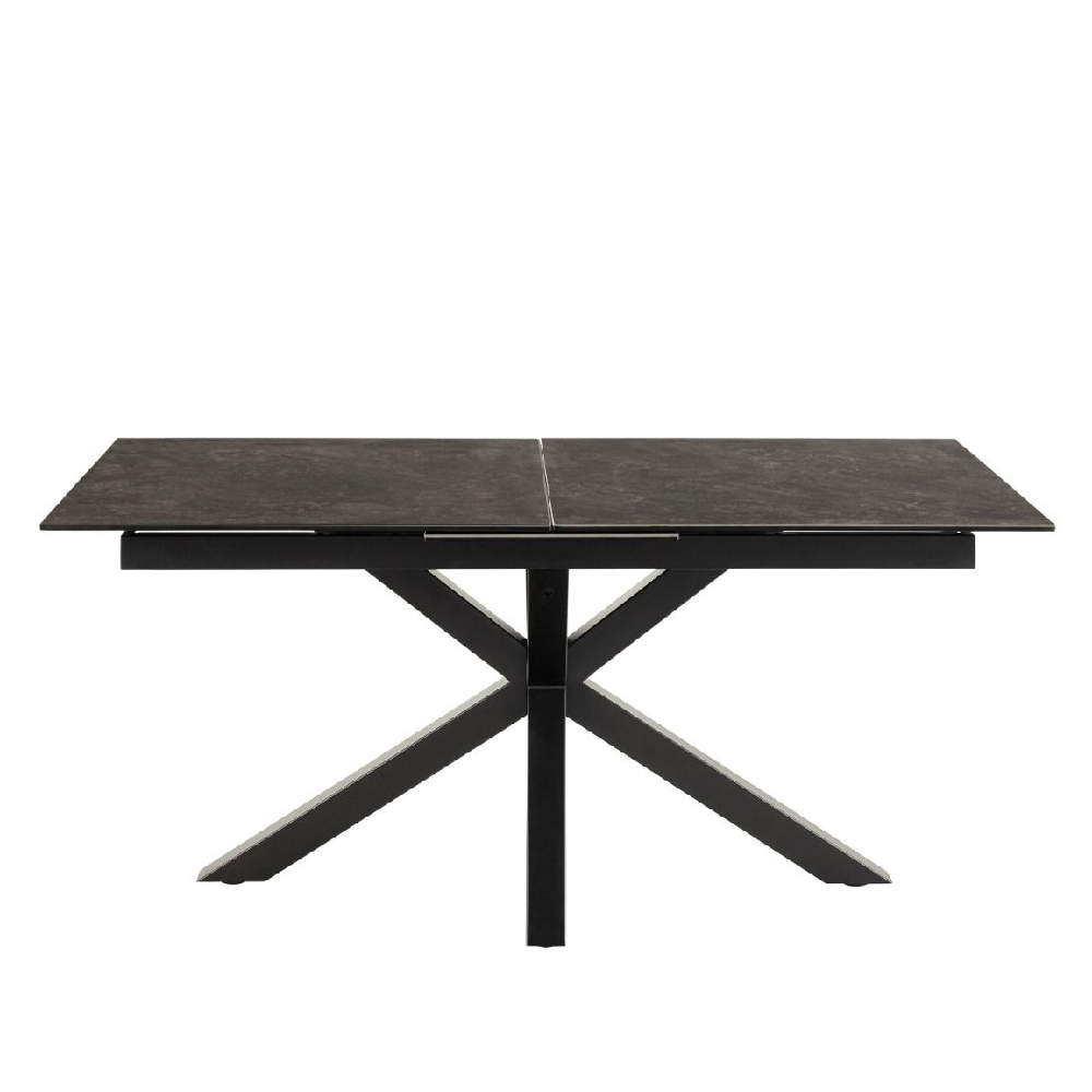 Hebron Ceramic Small Extending Dining Table In Black
