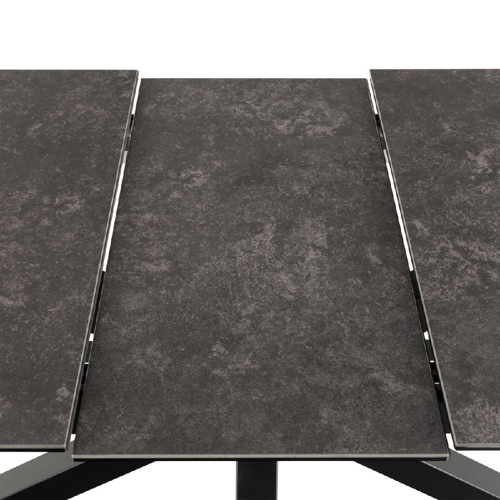 Hebron Ceramic Small Extending Dining Table In Black
