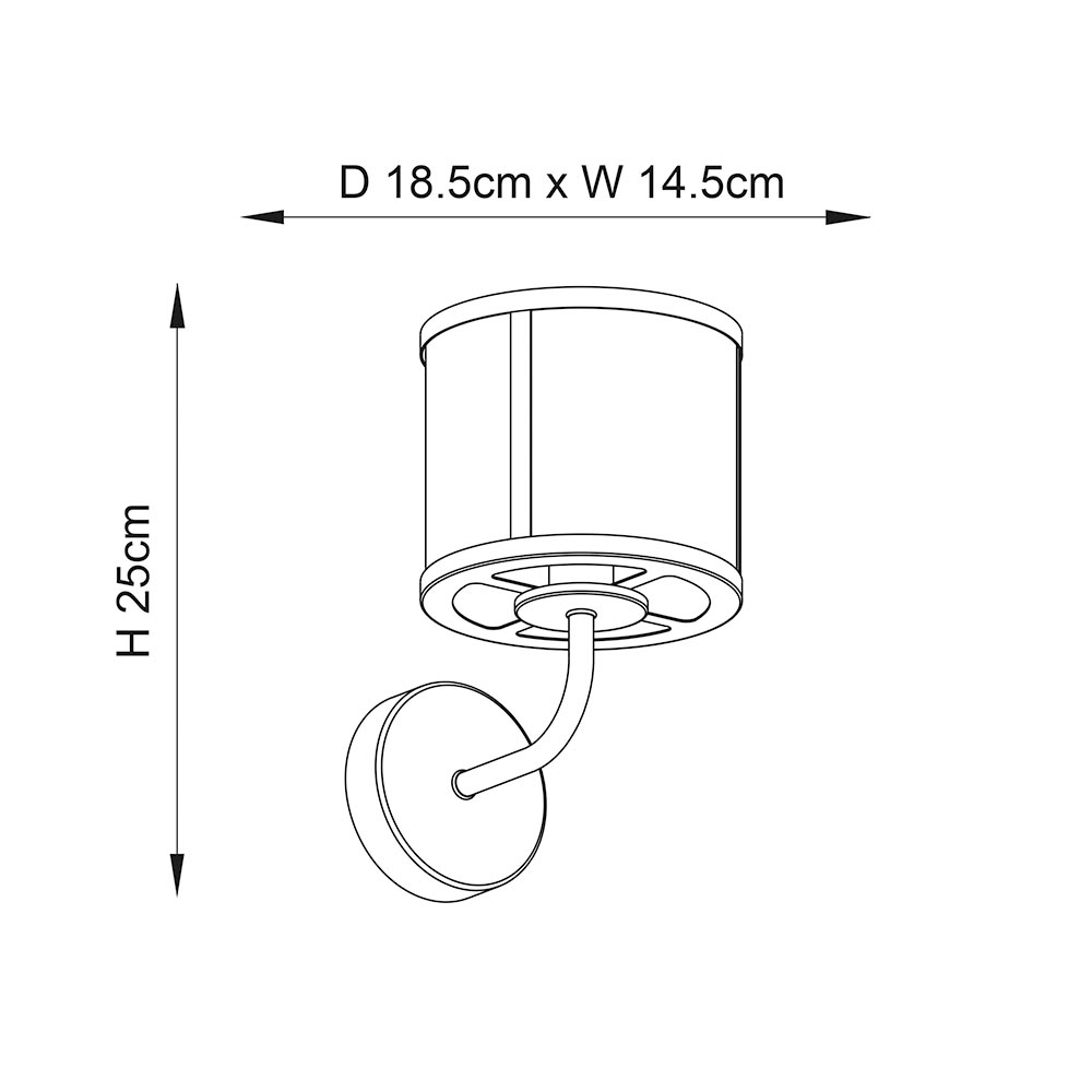 Hebron Clear Glass Shade Wall Light In Matt Black