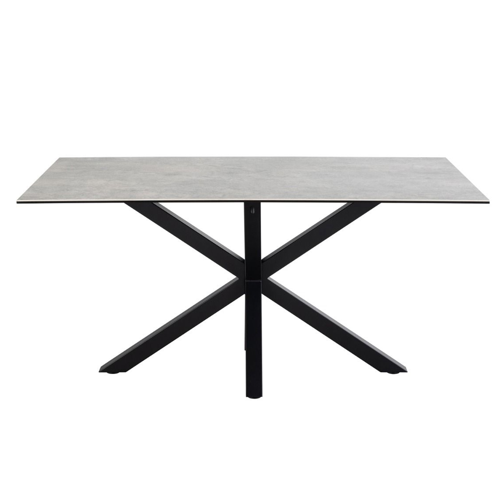 Hebron Large Ceramic Top Dining Table In Grey