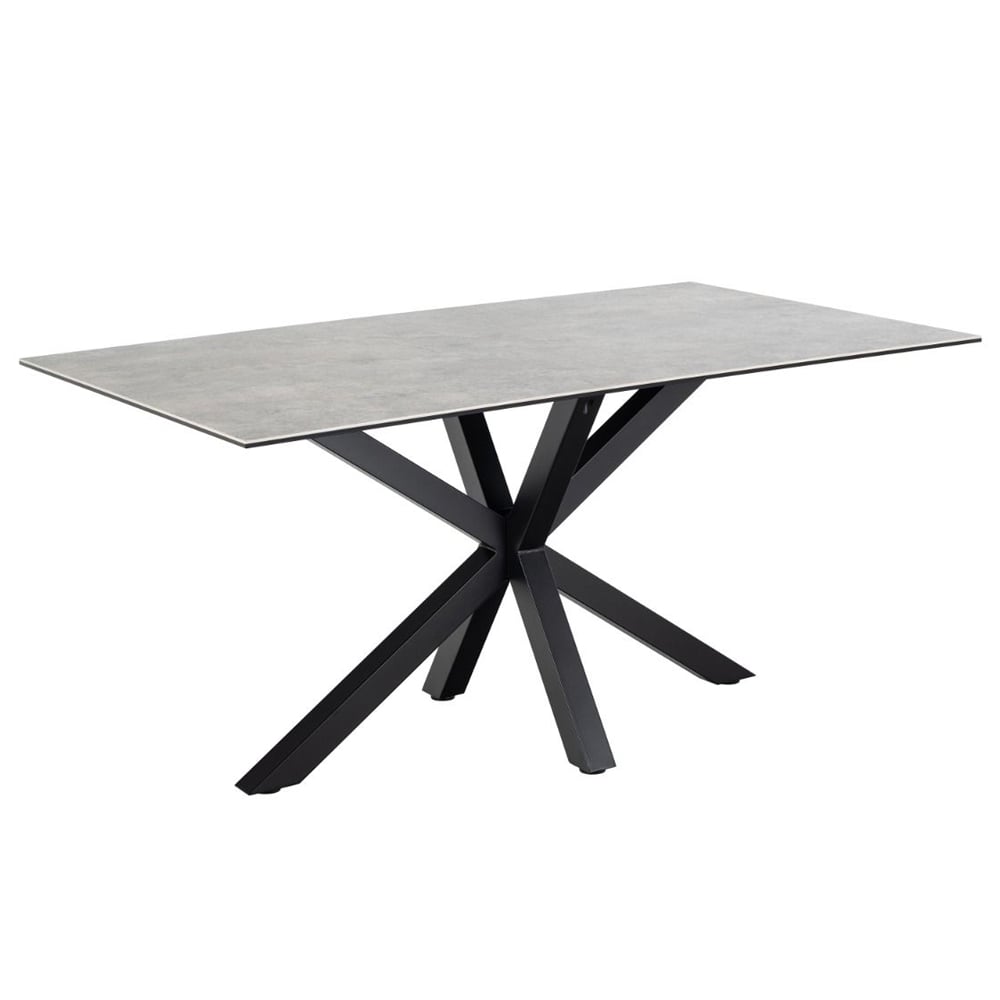 Hebron Large Ceramic Top Dining Table In Grey