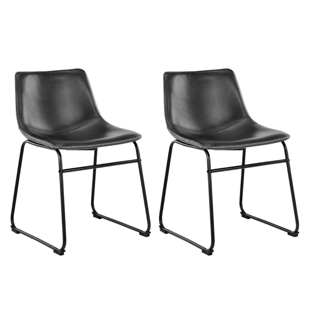 Hebron Marble Dining Table With 4 Ogden Black Chairs In White