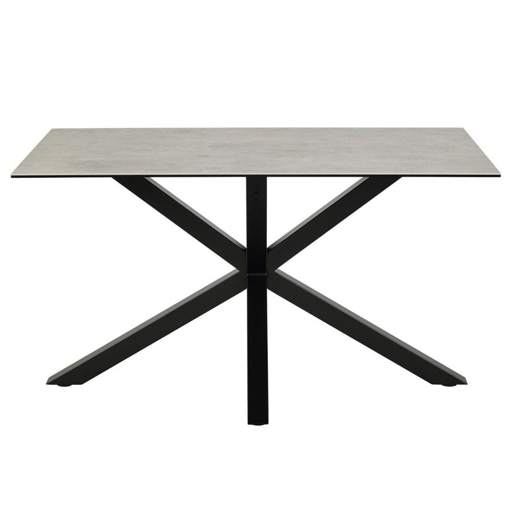 Hebron Small Ceramic Top Dining Table In Grey