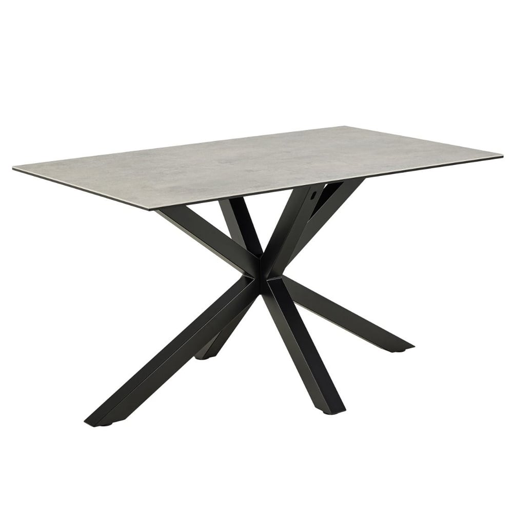 Hebron Small Ceramic Top Dining Table In Grey