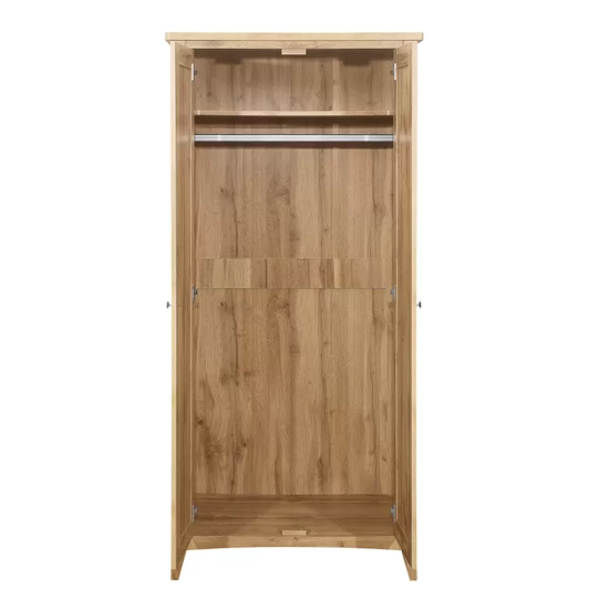 Hebron Wooden Wardrobe With 2 Doors In Oak