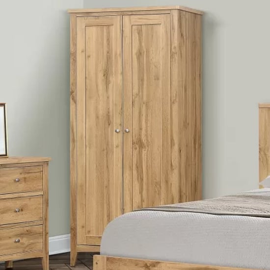 Read more about Hebron wooden wardrobe with 2 doors in oak