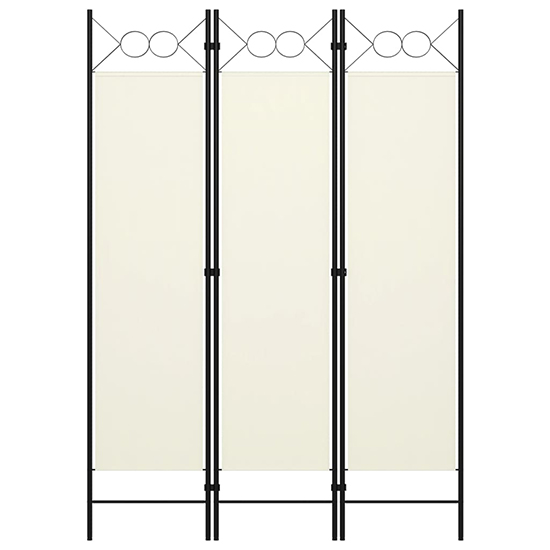Hecate Fabric 3 Panel 120cm x 180cm Room Divider In Cream White