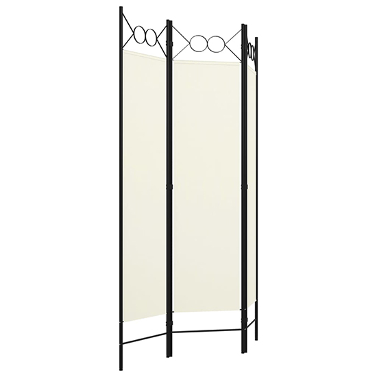 Hecate Fabric 3 Panel 120cm x 180cm Room Divider In Cream White