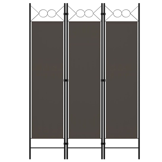 Hecate Fabric 3 Panels 120cm x 180cm Room Divider In Anthracite