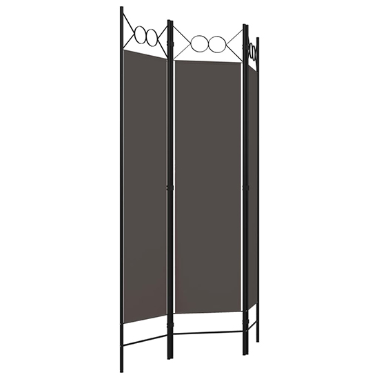 Hecate Fabric 3 Panels 120cm x 180cm Room Divider In Anthracite
