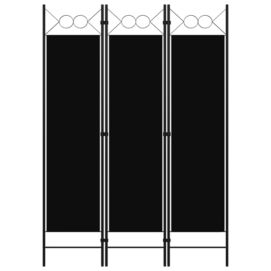 Hecate Fabric 3 Panels 120cm x 180cm Room Divider In Black