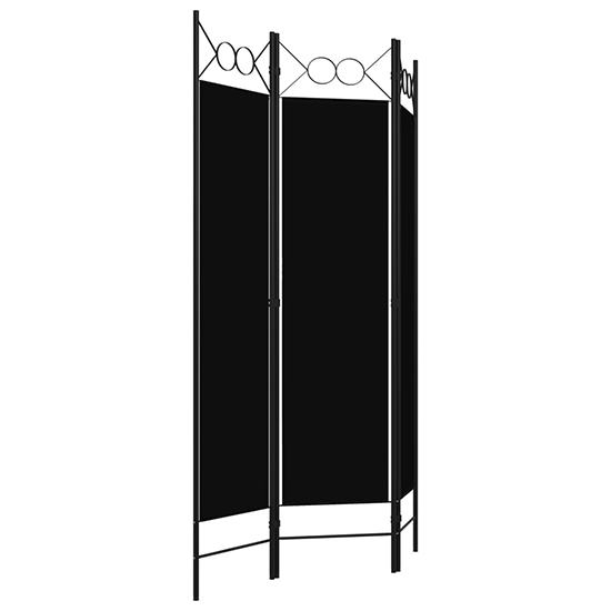 Hecate Fabric 3 Panels 120cm x 180cm Room Divider In Black