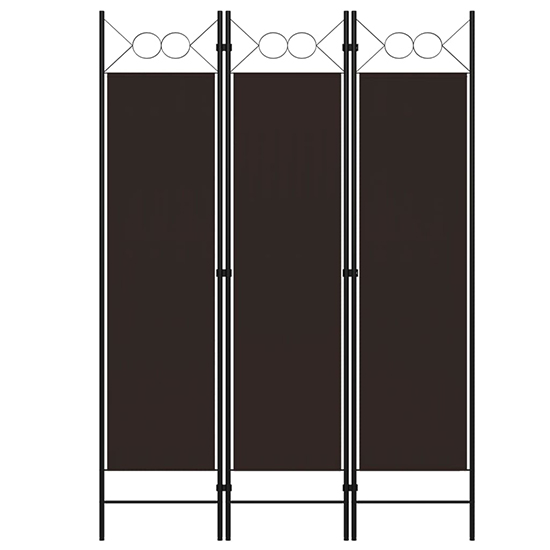 Hecate Fabric 3 Panels 120cm x 180cm Room Divider In Brown