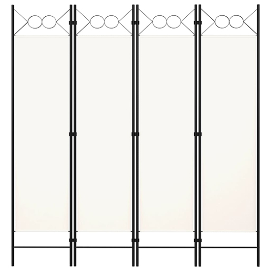 Hecate Fabric 4 Panel 160cm x 180cm Room Divider In Cream White