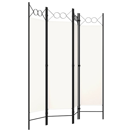 Hecate Fabric 4 Panel 160cm x 180cm Room Divider In Cream White