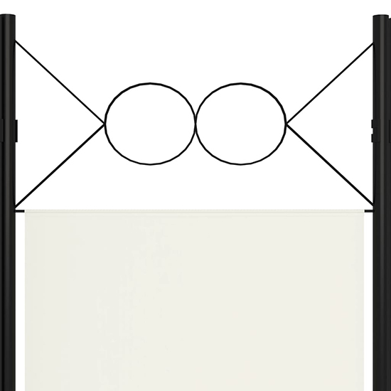 Hecate Fabric 4 Panel 160cm x 180cm Room Divider In Cream White_5