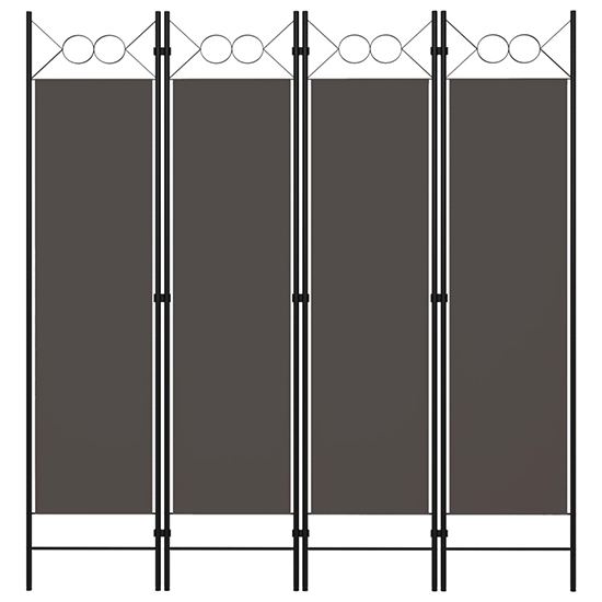 Hecate Fabric 4 Panels 160cm x 180cm Room Divider In Anthracite