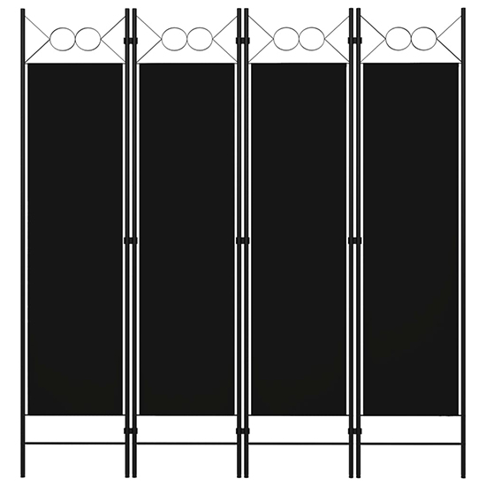Hecate Fabric 4 Panels 160cm x 180cm Room Divider In Black_2