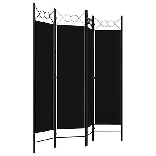 Hecate Fabric 4 Panels 160cm x 180cm Room Divider In Black_3