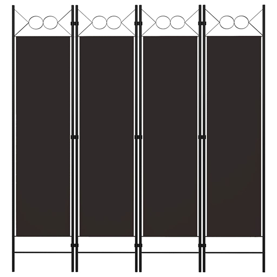 Hecate Fabric 4 Panels 160cm x 180cm Room Divider In Brown