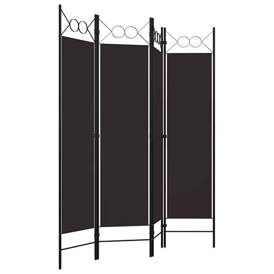 Hecate Fabric 4 Panels 160cm x 180cm Room Divider In Brown