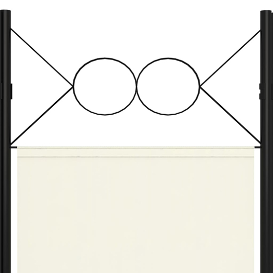 Hecate Fabric 5 Panel 200cm x 180cm Room Divider In Cream White