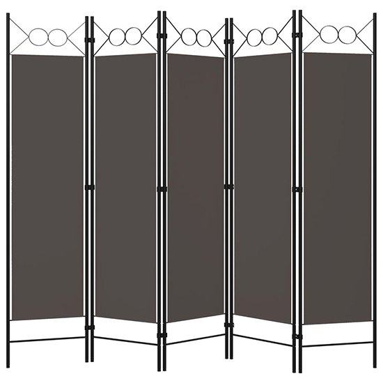 Product photograph of Hecate Fabric 5 Panels 200cm X 180cm Room Divider In Anthracite from Furniture in Fashion