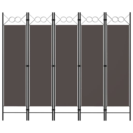 Hecate Fabric 5 Panels 200cm x 180cm Room Divider In Anthracite_2