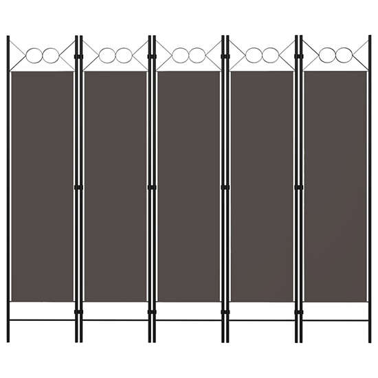 Hecate Fabric 5 Panels 200cm x 180cm Room Divider In Anthracite_2