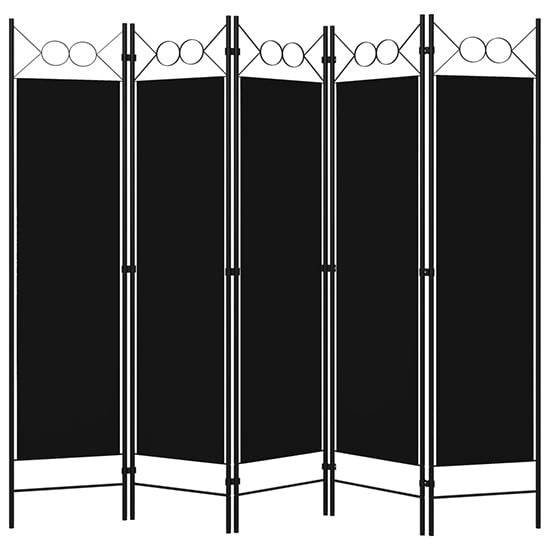 Hecate Fabric 5 Panels 200cm x 180cm Room Divider In Black_1