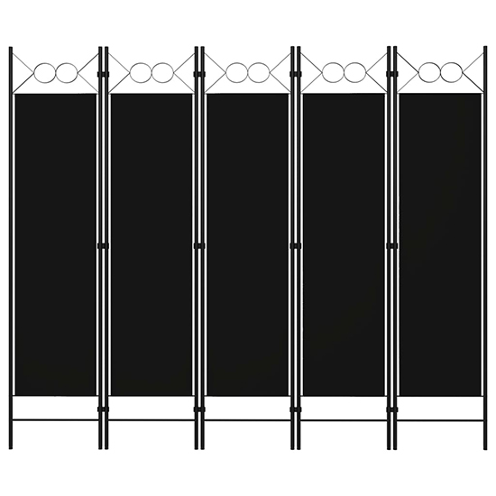Hecate Fabric 5 Panels 200cm x 180cm Room Divider In Black_2
