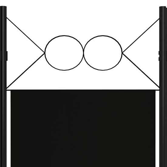 Hecate Fabric 5 Panels 200cm x 180cm Room Divider In Black_5