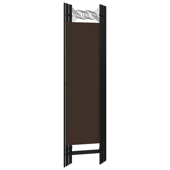 Hecate Fabric 5 Panels 200cm x 180cm Room Divider In Brown