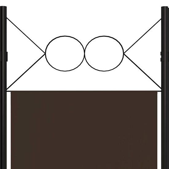 Hecate Fabric 5 Panels 200cm x 180cm Room Divider In Brown