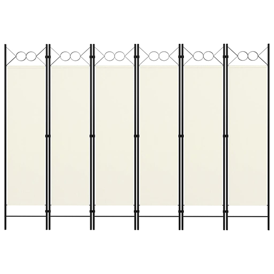 Hecate Fabric 6 Panel 240cm x 180cm Room Divider In Cream White