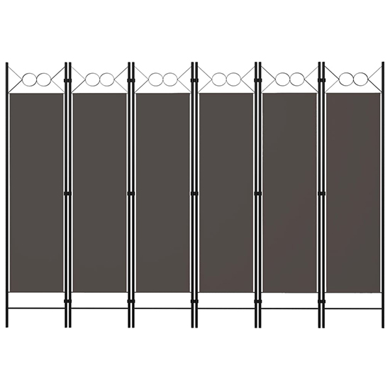 Hecate Fabric 6 Panels 240cm x 180cm Room Divider In Anthracite