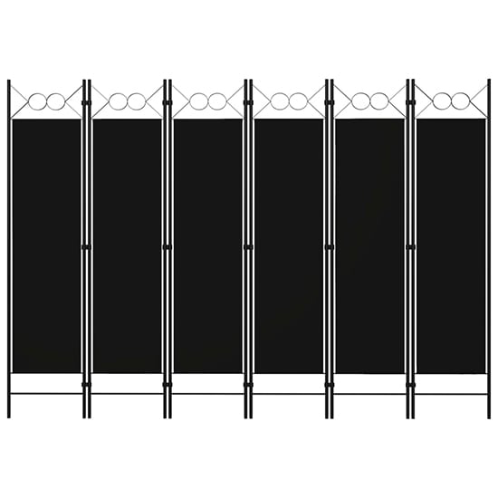 Hecate Fabric 6 Panels 240cm x 180cm Room Divider In Black_2