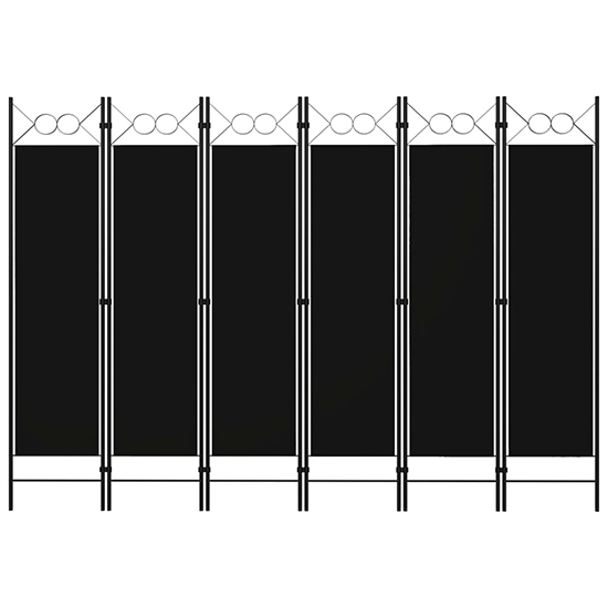 Hecate Fabric 6 Panels 240cm x 180cm Room Divider In Black_2