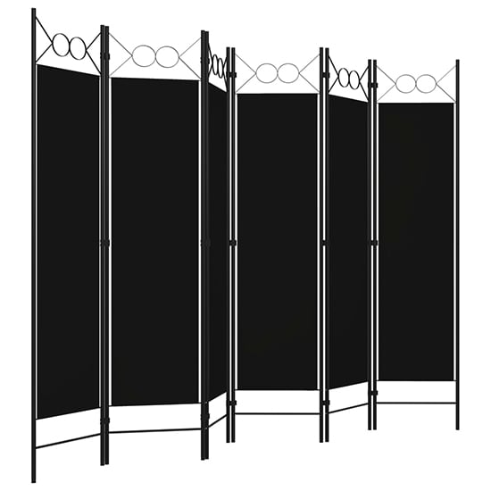 Hecate Fabric 6 Panels 240cm x 180cm Room Divider In Black_3