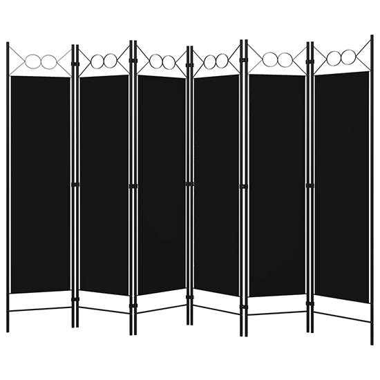 Product photograph of Hecate Fabric 6 Panels 240cm X 180cm Room Divider In Black from Furniture in Fashion